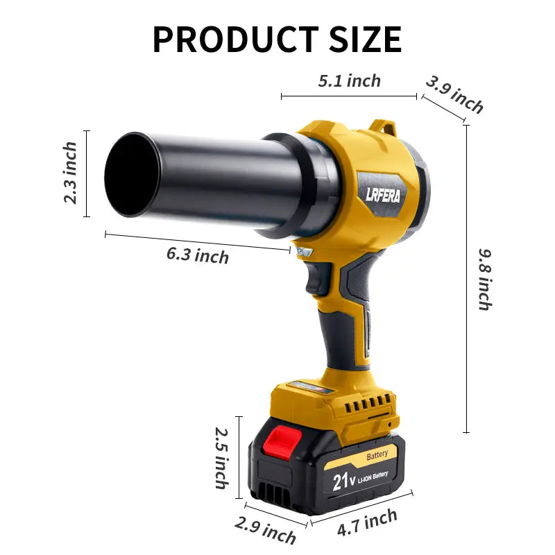LRFERA 21V Cordless Leaf Blower and Vacuum - Dual Functionality with 3 Speed Modes, Includes 2 x 4.0Ah Batteries and Charger, 1200G Wind Pressure for Lawn Care, Patio Maintenance, Dust Removal, and Car Cleaning