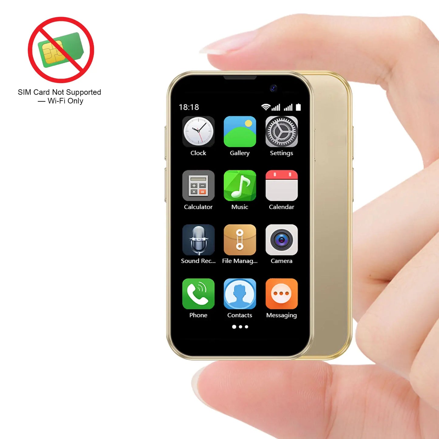 BLKE Mini Phone 3.0 Inch HD Touchscreen Kids' Toy Cellphone GPS Portable Lightweight Android Android System 3MP+5MP Dual Camera Setup Perfect Gift for Kids Learning Notes to Use 5V/1A Adapters Only 2.4Ghz Wifi Supported, No SIM Support Tiktokshopspringglo