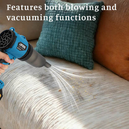 LRFERA 21V Cordless Leaf Blower and Vacuum - Dual Functionality with 3 Speed Modes, Includes 2 x 4.0Ah Batteries and Charger, 1200G Wind Pressure for Lawn Care, Patio Maintenance, Dust Removal, and Car Cleaning