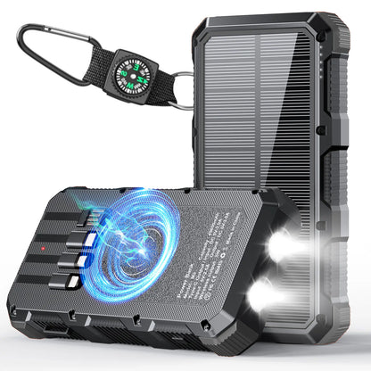 High-Capacity 49,800mAh Solar Power Bank with Wireless Charging, QC Fast Charging, 8 Outputs, 4 Inputs, and Multi-Function Flashlights - Compatible with All Mobile Devices