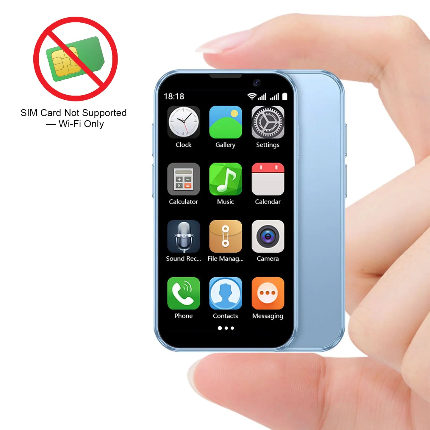 BLKE Mini Phone 3.0 Inch HD Touchscreen Kids' Toy Cellphone GPS Portable Lightweight Android Android System 3MP+5MP Dual Camera Setup Perfect Gift for Kids Learning Notes to Use 5V/1A Adapters Only 2.4Ghz Wifi Supported, No SIM Support Tiktokshopspringglo