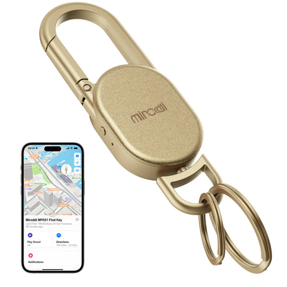Keychain with Apple Find My(Ios Only), Key Finder Built-In Anti-Loss Tracker, Heavy Duty Key Holder, Premium Stainless Steel Keychain Carabiner Car Key Chains with GPS Global Locator Tracking Waterproof