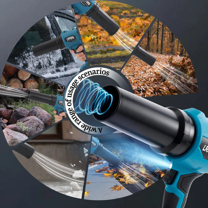 LRFERA 21V Cordless Leaf Blower and Vacuum - Dual Functionality with 3 Speed Modes, Includes 2 x 4.0Ah Batteries and Charger, 1200G Wind Pressure for Lawn Care, Patio Maintenance, Dust Removal, and Car Cleaning