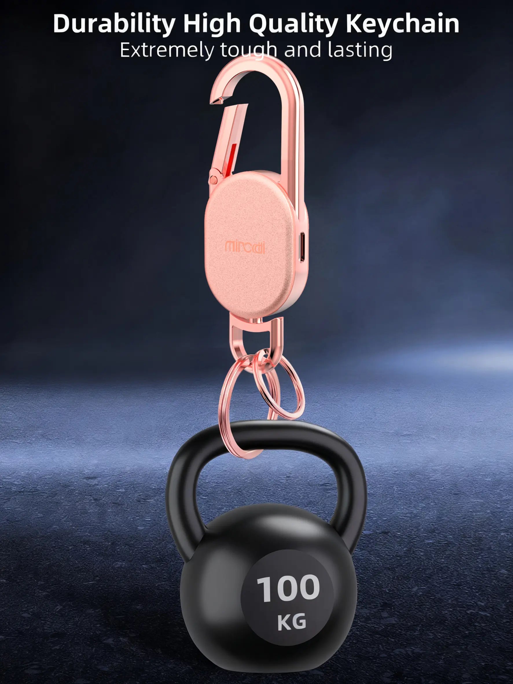 Keychain with Apple Find My(Ios Only), Key Finder Built-In Anti-Loss Tracker, Heavy Duty Key Holder, Premium Stainless Steel Keychain Carabiner Car Key Chains with GPS Global Locator Tracking Waterproof